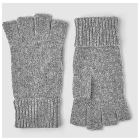 Basic Wool Half Finger - Grey - Strl 8