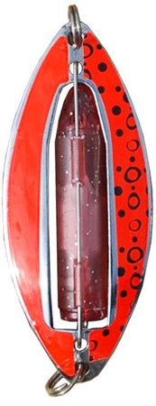 Muskus silver 81mm with red sticker and black dots