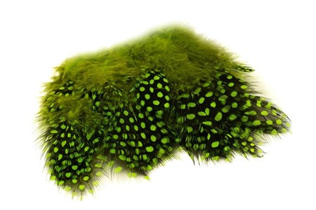 Strung Guinea Feathers Chartreuse